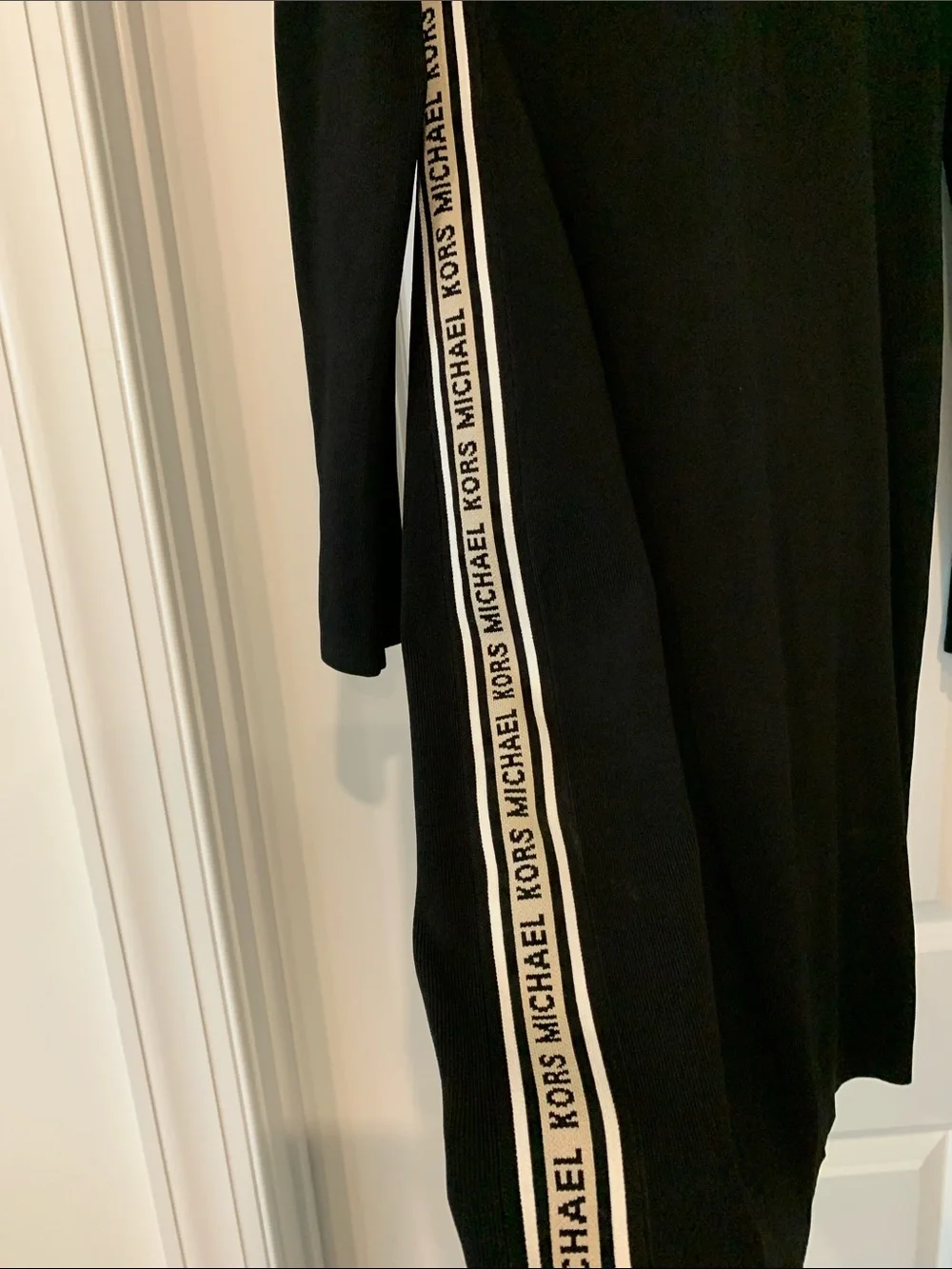 Michael Kors Black Long-Sleeve Polo Knit Dress with Side Tape Dillards($255) L